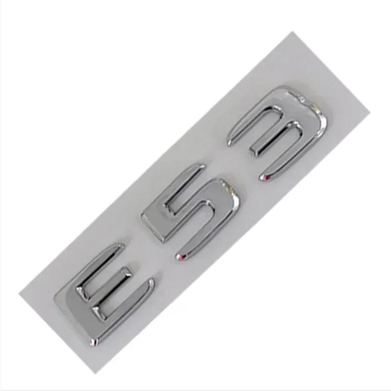 1pc 3D ABS Black Chrome Letters Car Sticker Rear Trunk Emblem Badge E43 E53 E63 Logo For AMG E Class W213 W212 Accessories