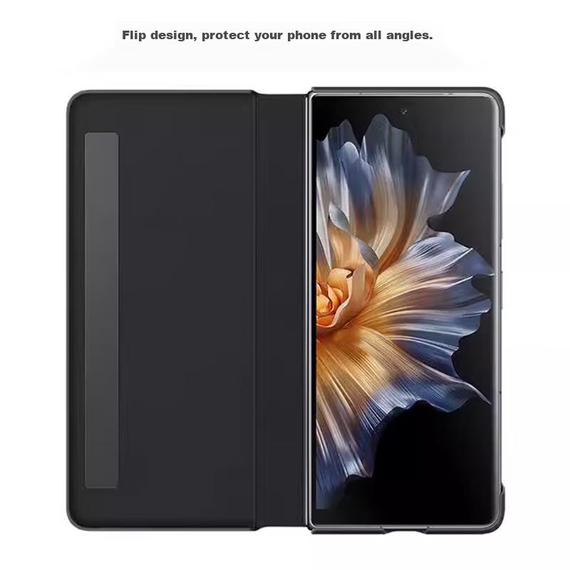 Honor Magic Vs Foldable Phone Case, Huawei Vs Smart Flip Cover Window Ultimate Edition Leather Full Protection Shockproof Outer, Classic, Black