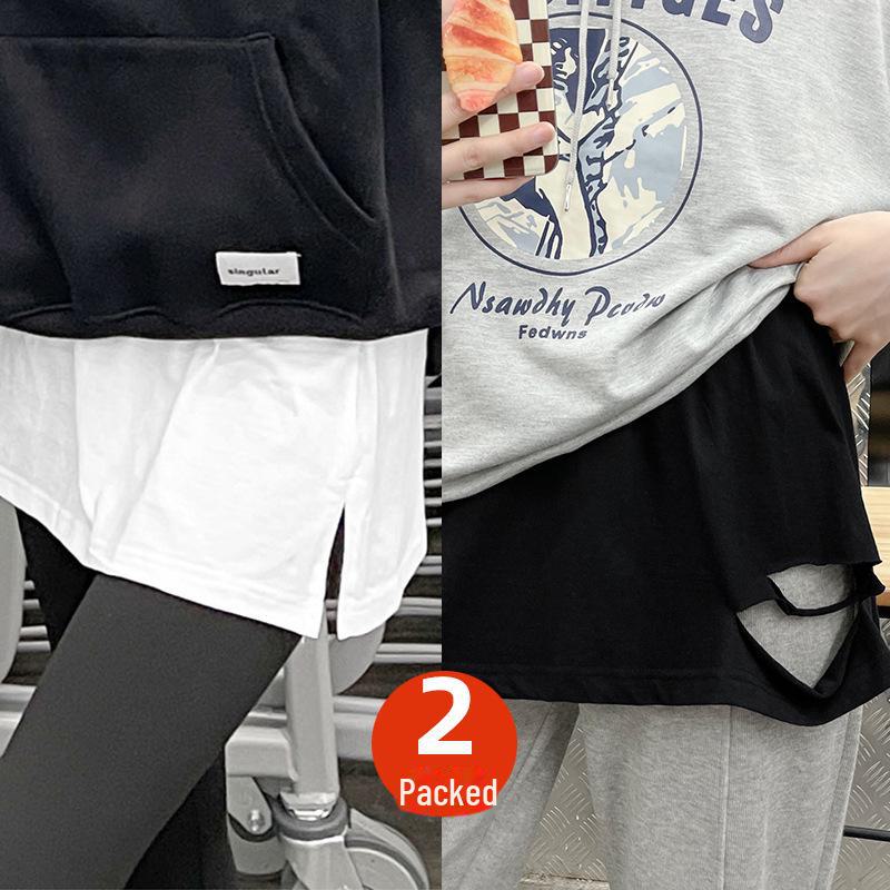 

Женская юбка с многослойным подолом, имитацией футболки и свитера из двух частей L (recommended 80-110 jin)