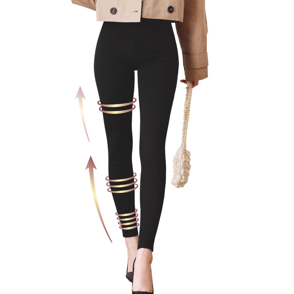 

Bell Series Women s Twill Skinny Leggings, Tights, Denim Leggings, Plus Sizes, Increases Calorie Burn (JP, Alphabet, XL, Black)