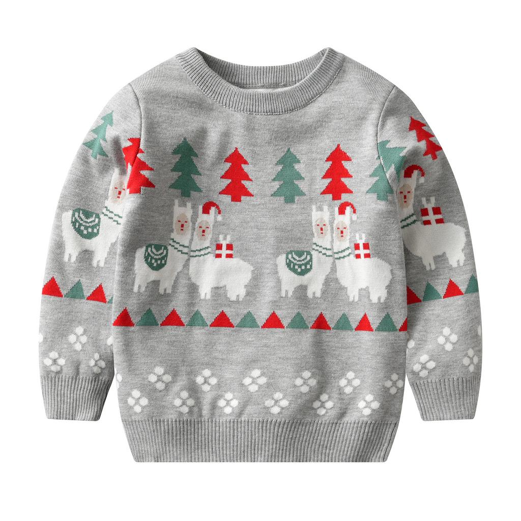 New Arrival Christmas Sweater for Girls Children's Autumn/Winter Round-Neck Knitwear Boys' Pullover
