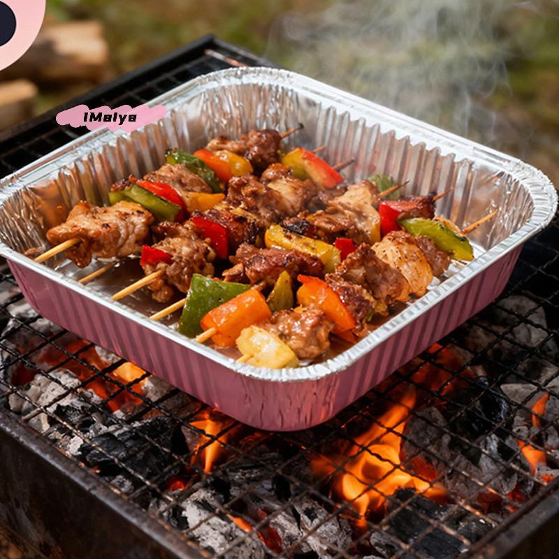 M-10Set Loaf Pans With Lids And Spoons Non-Stick Square Aluminum Foil Baking Pan Bread Container Heat-Resistant Cake Pans