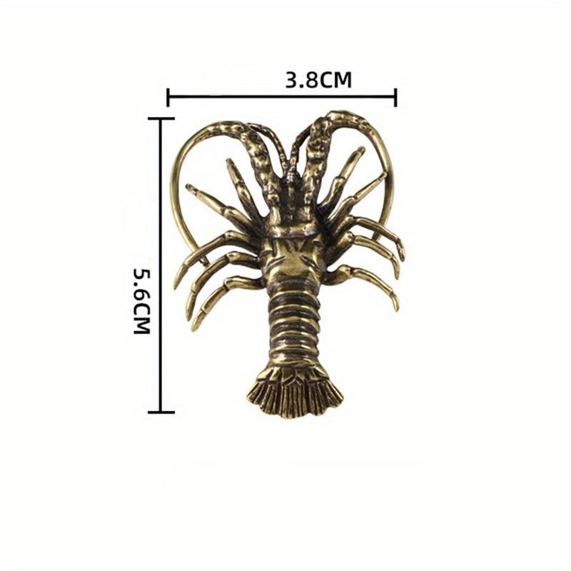 Brass Lobster Figurine Copper Carving Handcrafts Desk Decoration Tea Pet Decorative Souvenir Vintage Home Decor Gift
