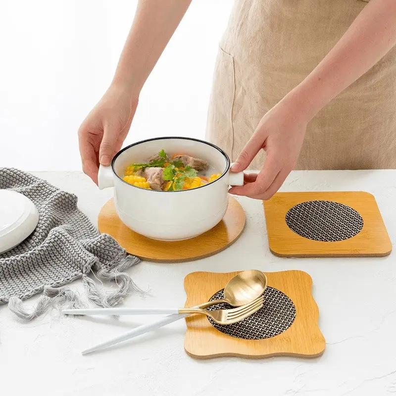 Bamboo Fiber Insulated Table Mat & Coaster - Anti-Scald Pot Pad