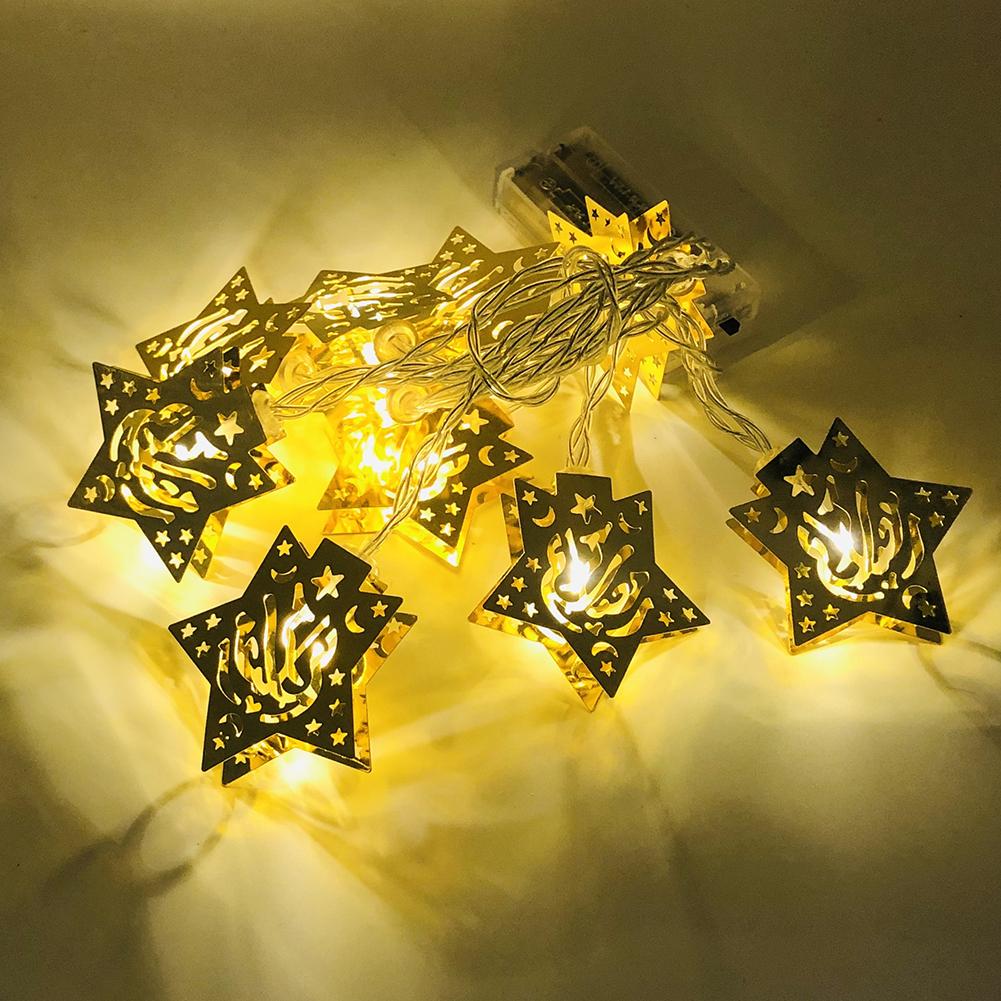 Guirlande Lumineuse Lune Et étoiles - Décoration Noël/Ramadan, à Piles, Pour Fenêtre Et Intérieur