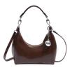 Shoulder Bag PU Leather Crescent Handbag Trendy Crossbody Bag with Zipper for Women Work Shopping Travel