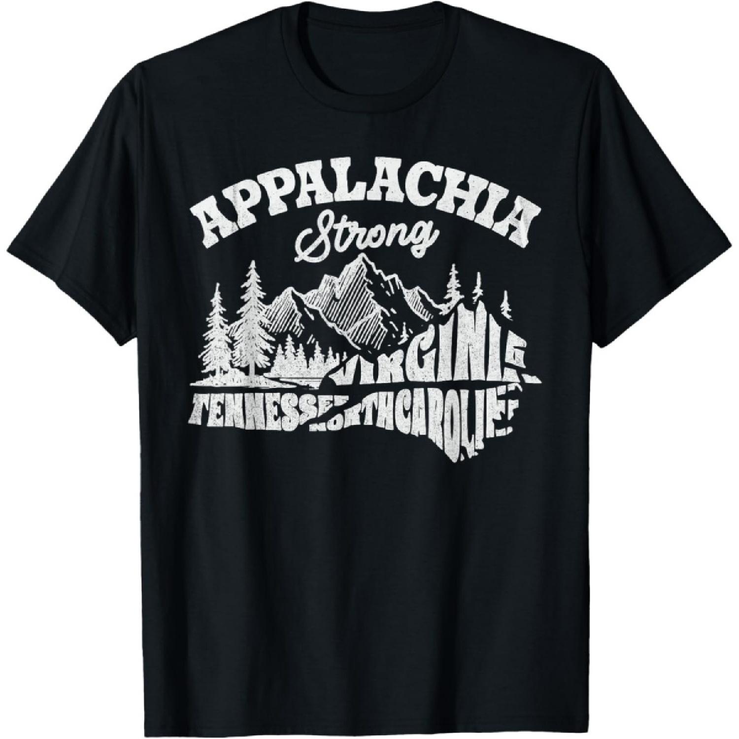 Appalachia Strong Mountain Outdoors Hiking NC Design T-Shirt S