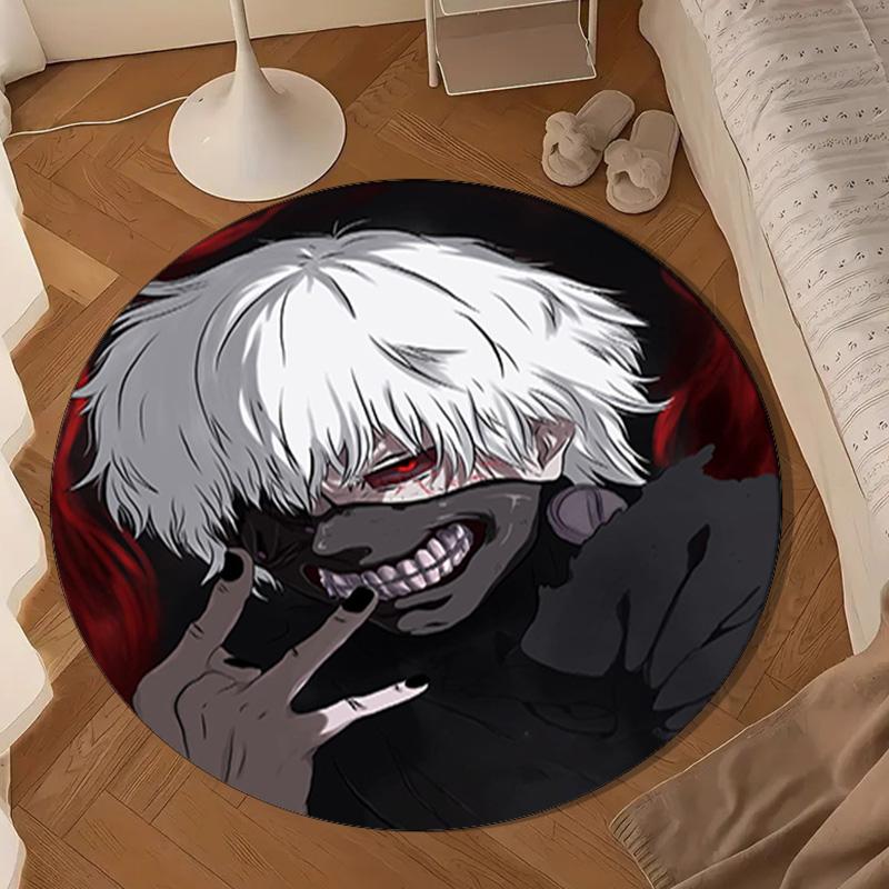 Tokyo anime Artwork Round Rug for Livingroom,Bedroom, Palyroom, Chair Rug, Area rug, Circle Carpet, Large Size Fan Christmas gift