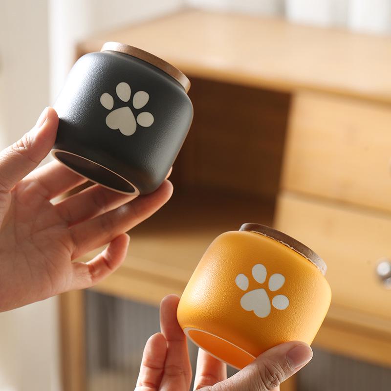 Customizable Ceramic Pet Urn: Sealed Storage Jar for Cats & Dogs