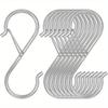 20pcs Set S-Shape Hooks with Safety Buckle Heavy Duty Black Closet Hooks Kitchen Pot Rack Hooks Multi-function Metal S Hooks