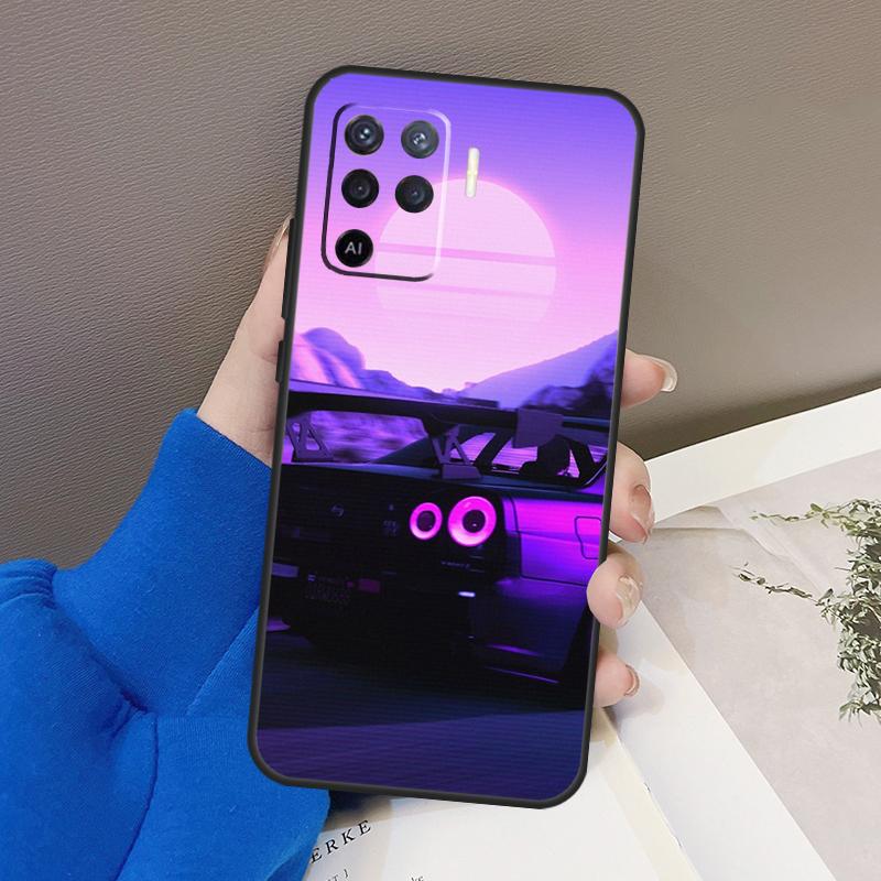 JDM Tokyo Drift Sports Car For OPPO Find X3 X5 Pro A9 A5 A31 2020 A15 A16 A52 A72 A1K A83 A91 A54 A74 A94 A53S Case