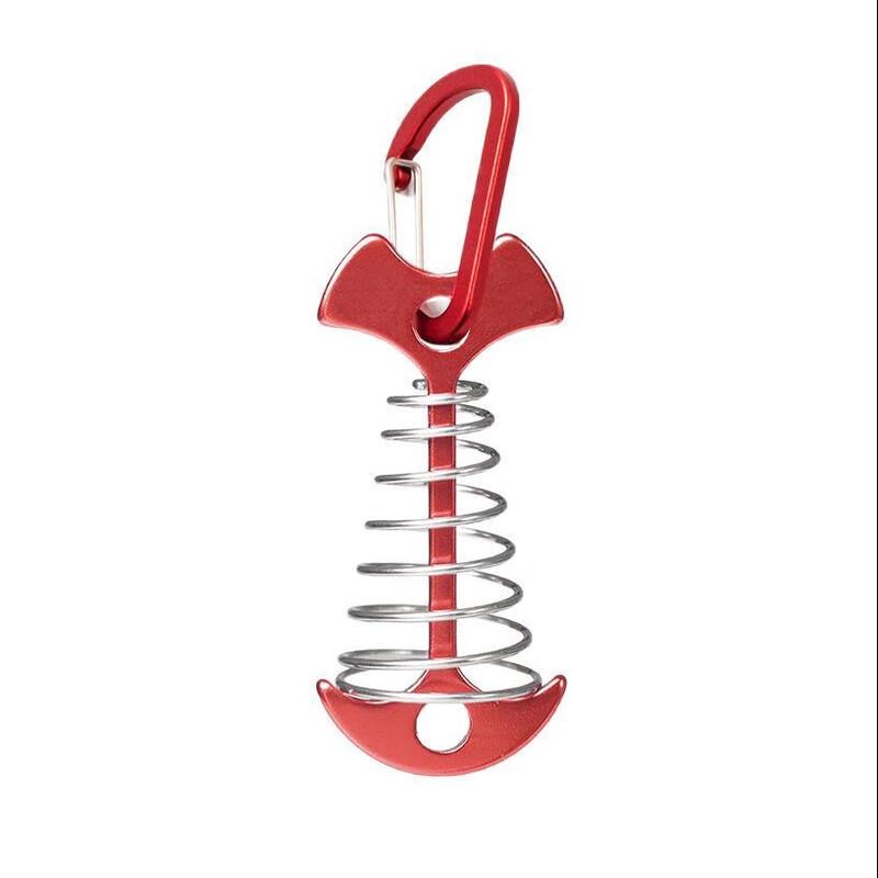 OEING Outdoor Camping Extended Spring Fishbone Tent Pegs One Size