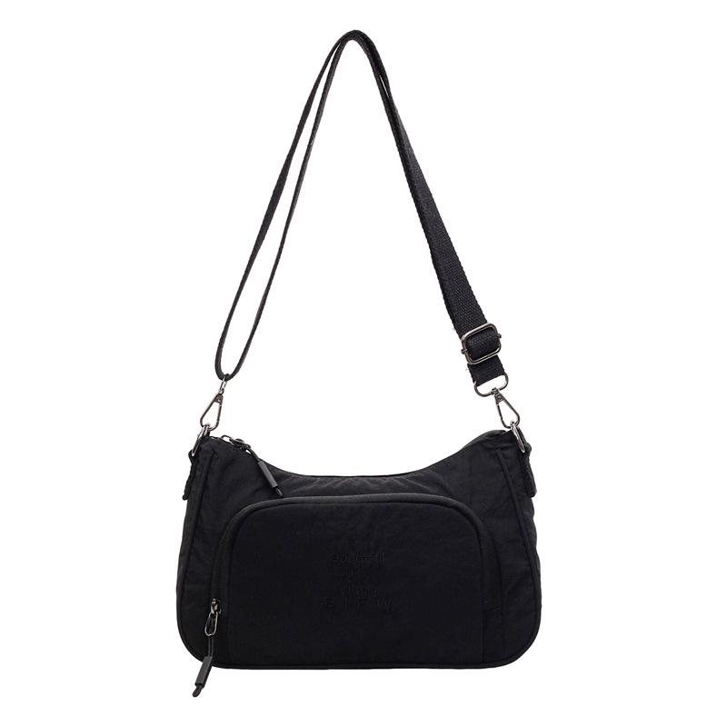 Women s 2025 Lightweight Casual Canvas Crossbody Bag - Solid Color, Multi-Pocket, Large Capacity чёрный