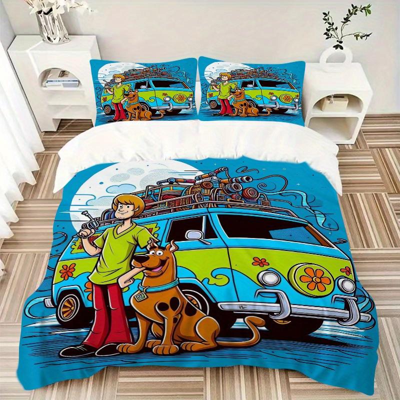 

3pcs Scooby Doo Mystery Machine Adventure Quilt Set Soft and Comfortable Bedroom, Guest Room and Dorm Decor Bedding Set F074 220x240cm