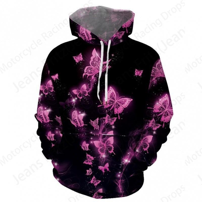 Butterfly 3d Print Hoodie Women Fashion Oversized Hoodies Women Sweats Animal Sweatshirt Female Clothes Girl Coat Pullover Hoody