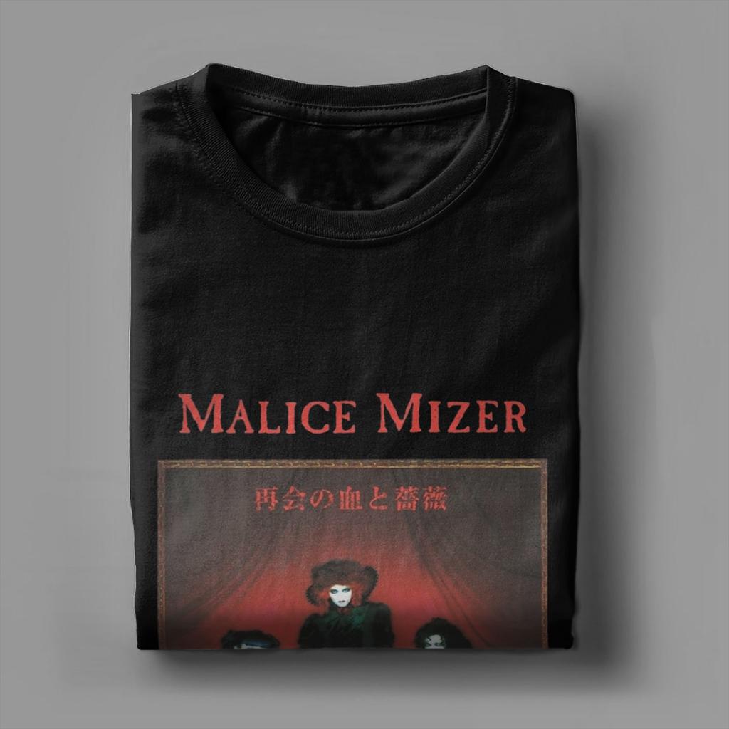 Modne koszulki Malice Mizer dla mężczyzn z okrągłym dekoltem, 100% bawełna, koszulka promocyjna, t-shirt z krótkim rękawem, nadrukowane topy