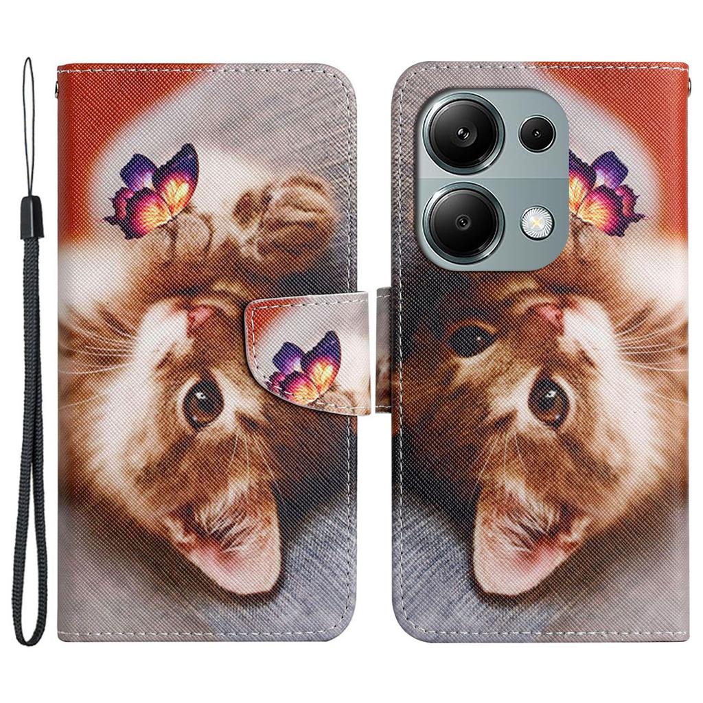 Dla Xiaomi Redmi Note 13 Pro 4G/Poco M6 Pro 4G Skórzane Etui Wzór Nadruk Portfel Pokrowiec na Telefon