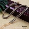 Tibetan Agate Clavicle Sweater Chain Necklace with Handcrafted Cotton Cord