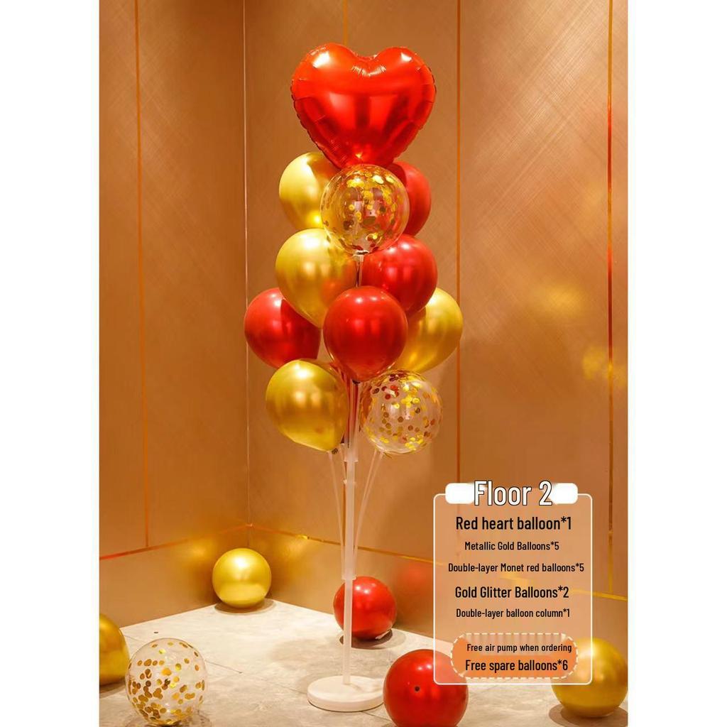 Alla hjärtans dag Ballongpelardekoration för fester: Idealisk för bröllop, födelsedagar och evenemang. Perfekt för en romantisk atmosfär.