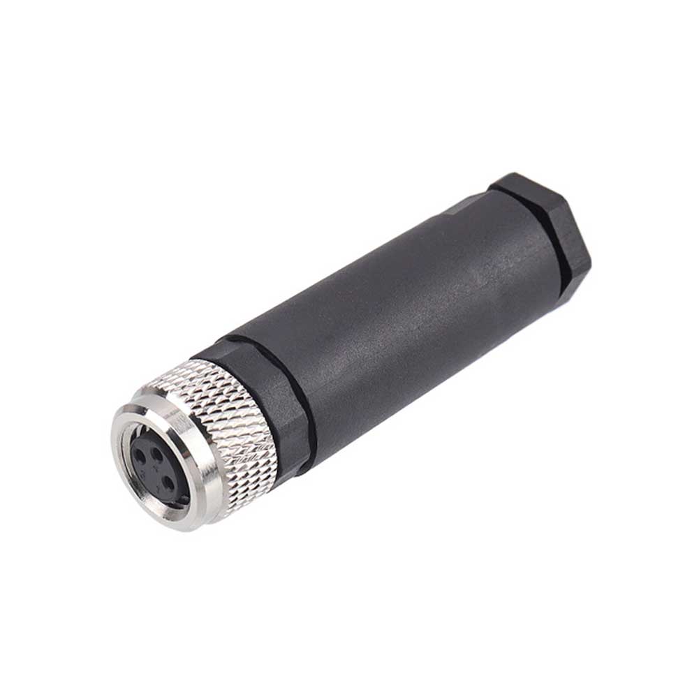 5pcs M8 3 4 pin female aviation connectors designed for reliable For industrial use IP67 waterproof with simple screw assembly