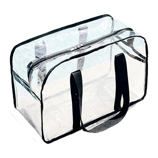 Swimming Bag, Waterproof PVC Large Capacity Beach Bag, Portable with Zipper/Button Closure Storage Bag, for Toiletry Cosmetics Organize