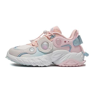 Li Ning Casual Starry Cushioning Non-Slip Wear-Resistant Low-Top Running Shoes Kids Sneaker Sakura-Pink YKCS006-4