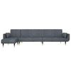 L Shaped Sofa Bed In Dark Gray 275 X 140 X 70 Cm Velvet