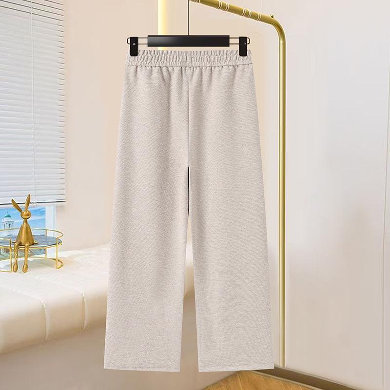 Middle-aged and Elderly Women's Wool Straight-Leg Pants - Autumn/Winter Casual Loose Fit