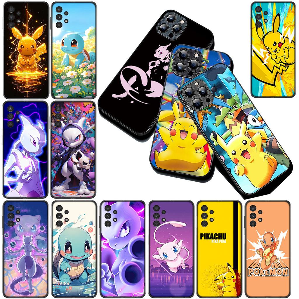 Mew two P-Pokemons P-Pikachus GO Phone Case for OPPO A80 A18 A16 A40 A17 A15 A38 A78 A79 A54 A57 A12 A60 4G 5G Protective Cover