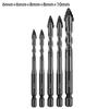 5pcs Four-Flute Eccentric Drill Bits Drilling Tool Glass Tile Punching Tool Hardness Triangle Drill Bit For Glass/Tile/Wood