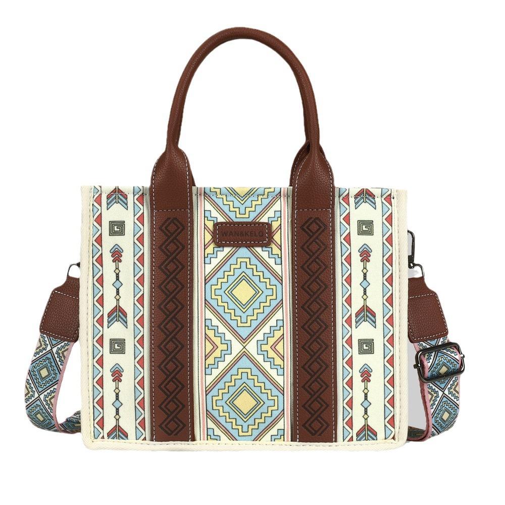 Women's European and American Style Bohemian Large-capacity Tote Bag, Canvas Bag, Crossbody Bag