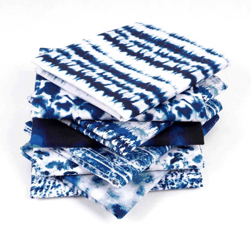 Soimoi Pachet de 8 bucăți Fat Quarter - Imprimeu Tie & Dye 45,7 cm x 55,9 cm, material pentru patchwork DIY - 100% bumbac, pre-tăiat, pentru matlasare