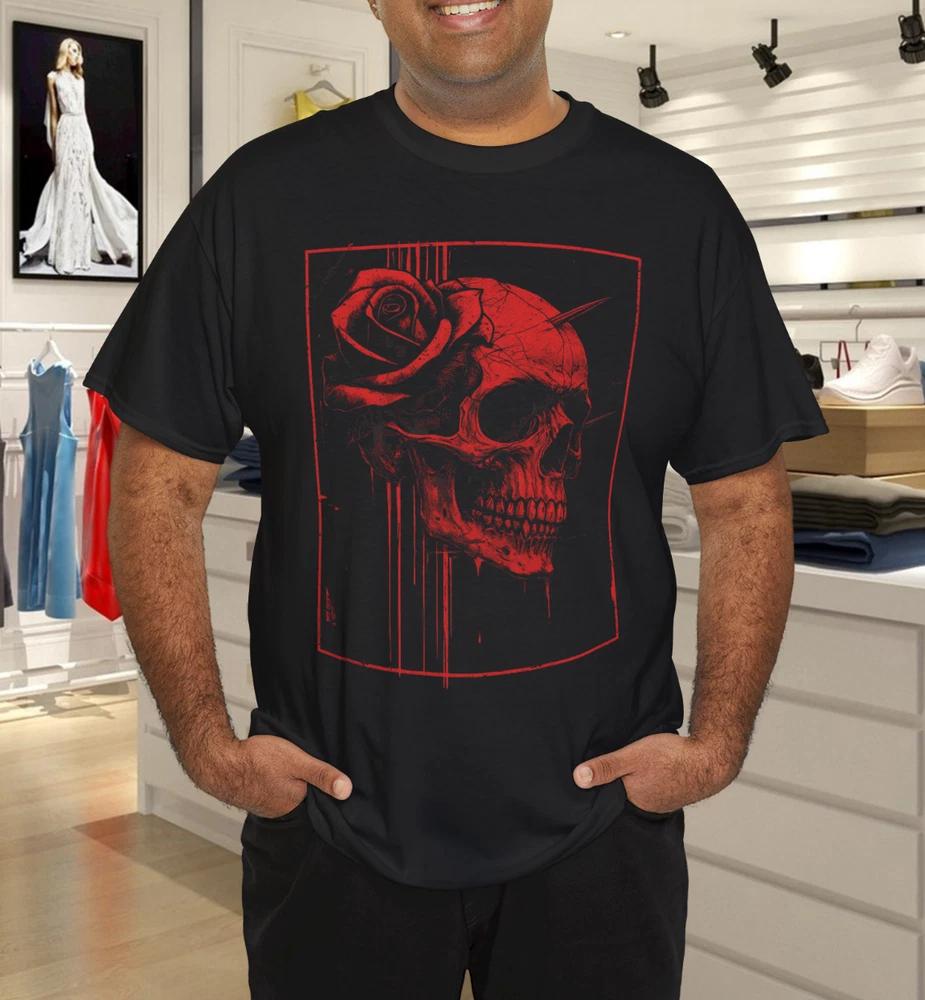 Anime Goth Japanese Skull Rose Gothic Edgy Art Vintage TShirt S