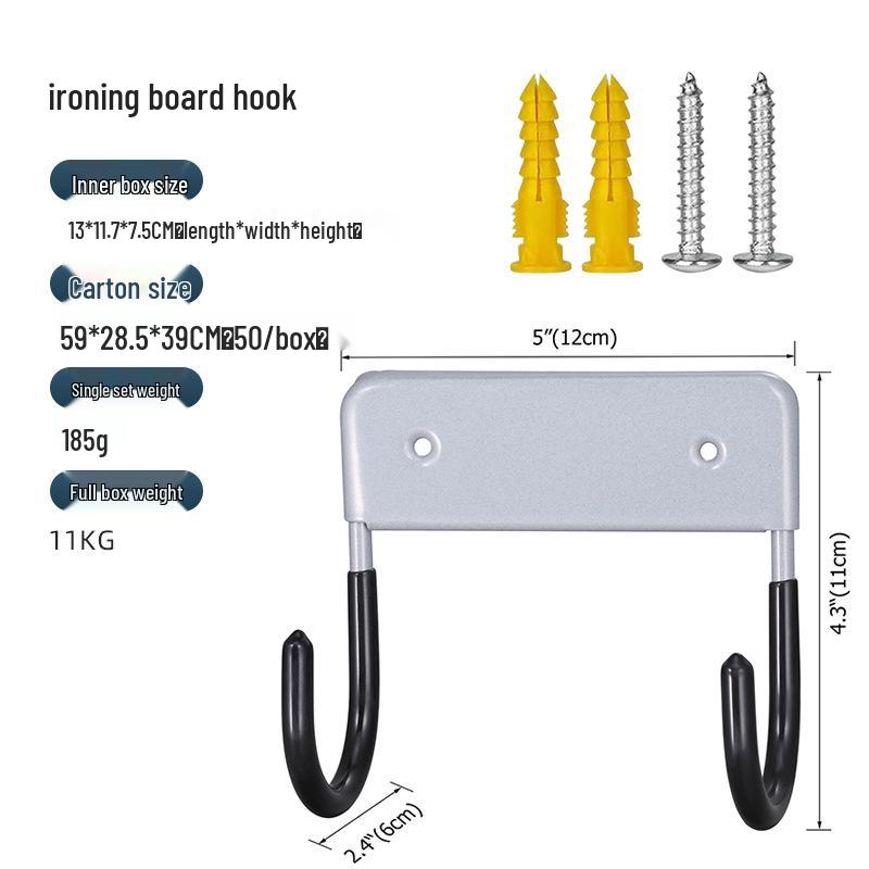 

Senyu Міцна прасувальна дошка та підставка для праски Гачок-вішалка для зберігання 12x6x11 CM срібло сірий колір