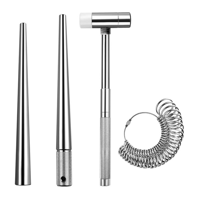 M-Modern-4-Piece Jewelry Ring Size Measuring Tool Set, Ring Size Measuring Kit, Metal Ring Measuring Kit, Jewelry Making Kit