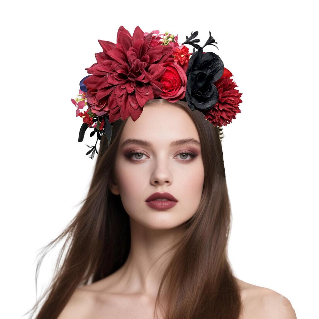 European and American simulated flower headgear Halloween dance party flower headband vacation holiday dance bridal hair accessories