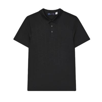 Polo de Manga Curta Ajustado de Cor Sólida Masculino tops Preto F11M422114F-BK