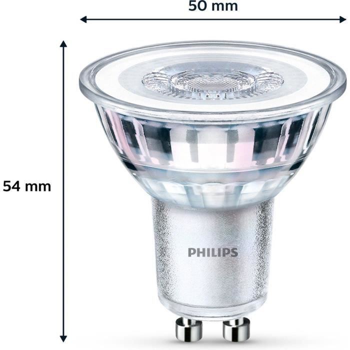 Pack de 3 ampoules led - philips - gu10 - 35w - blanc froid