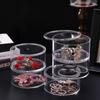 Acrylic Clear Round Storage Box Stackable Belt Rack Display Holder for Watch Jewelry Cosmetics Bracelets Rings Craft Toys Ties