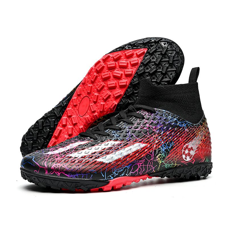 Factory direct sales explosive football shoes boys high-top long nails broken nails students grass training game sports shoes