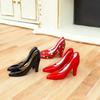 1/12 Scale Dollhouses Accessories Artistic Metal High Heels Hand Painted Miniature Shoe Decors