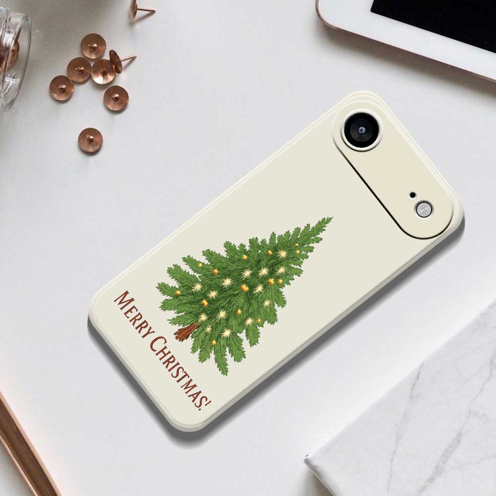 For iPhone 17 Air Case Christmas Tree Pattern Printing Straight Edge TPU Phone Back Cover