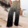 Women's  Casual Loose High Waist Cotton Linen Wide Leg Long Pants With Pockets