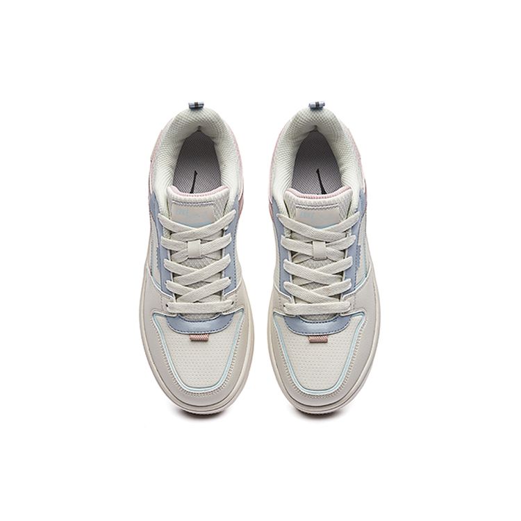 Hongxing Erke Lily Anti-Slip Shock Absorbing Wear-Resistant Lightweight Breathable Low-Top Skate Shoes Women sneaker White Blue 52121401103-003