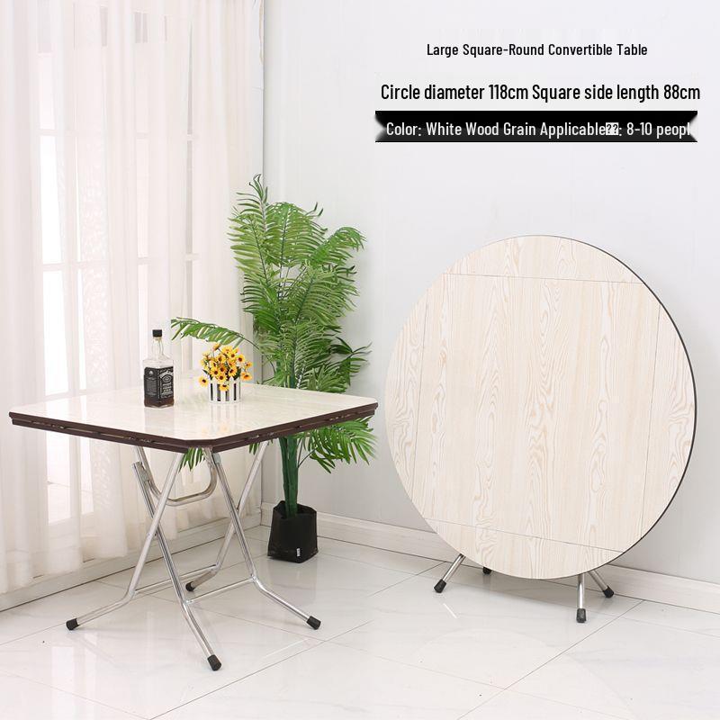 Compact Foldable Round Dining Table for 4 - Ideal for Small Apartments