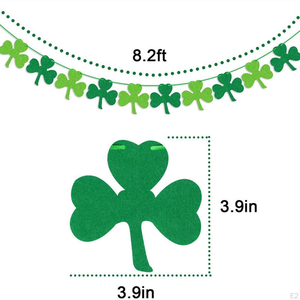 ST. Patrick's Day Banner Saint Patricks Flag Party Decorations Garland Green Shamrock Art