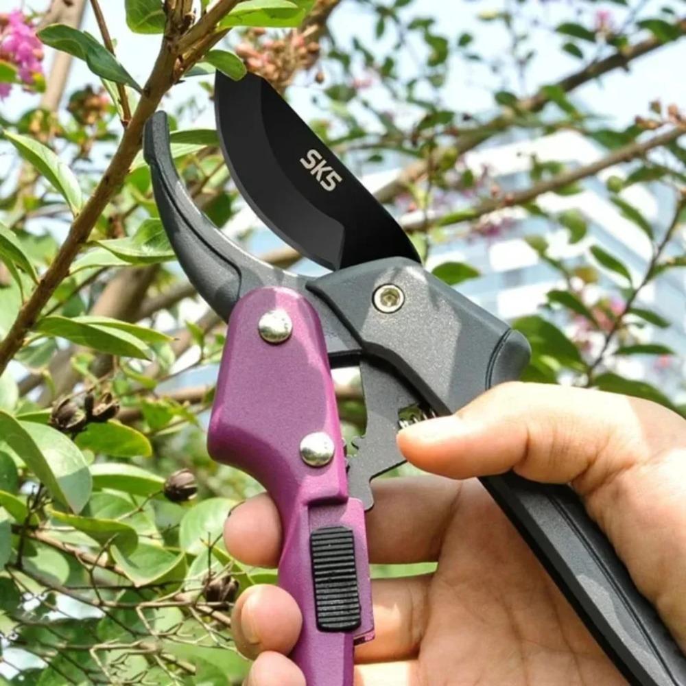 SK5 High Carbon Steel Gear Driven Scissors for Less Effort Garden Bypass Tree Rough Pruning Scissors