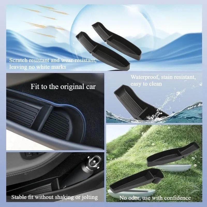 For Tesla Model 3 Y 2025 Door Storage Box Side Door Handle Armrest Tray Organizer Umbrella Trash Can Foldable Washable Tidying