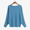 Autumn Batwing Long Sleeve Knitted Sweater Casual Slash Neck Solid Warm Pullover Fashion 18 Colors Loose Jumpers Tops
