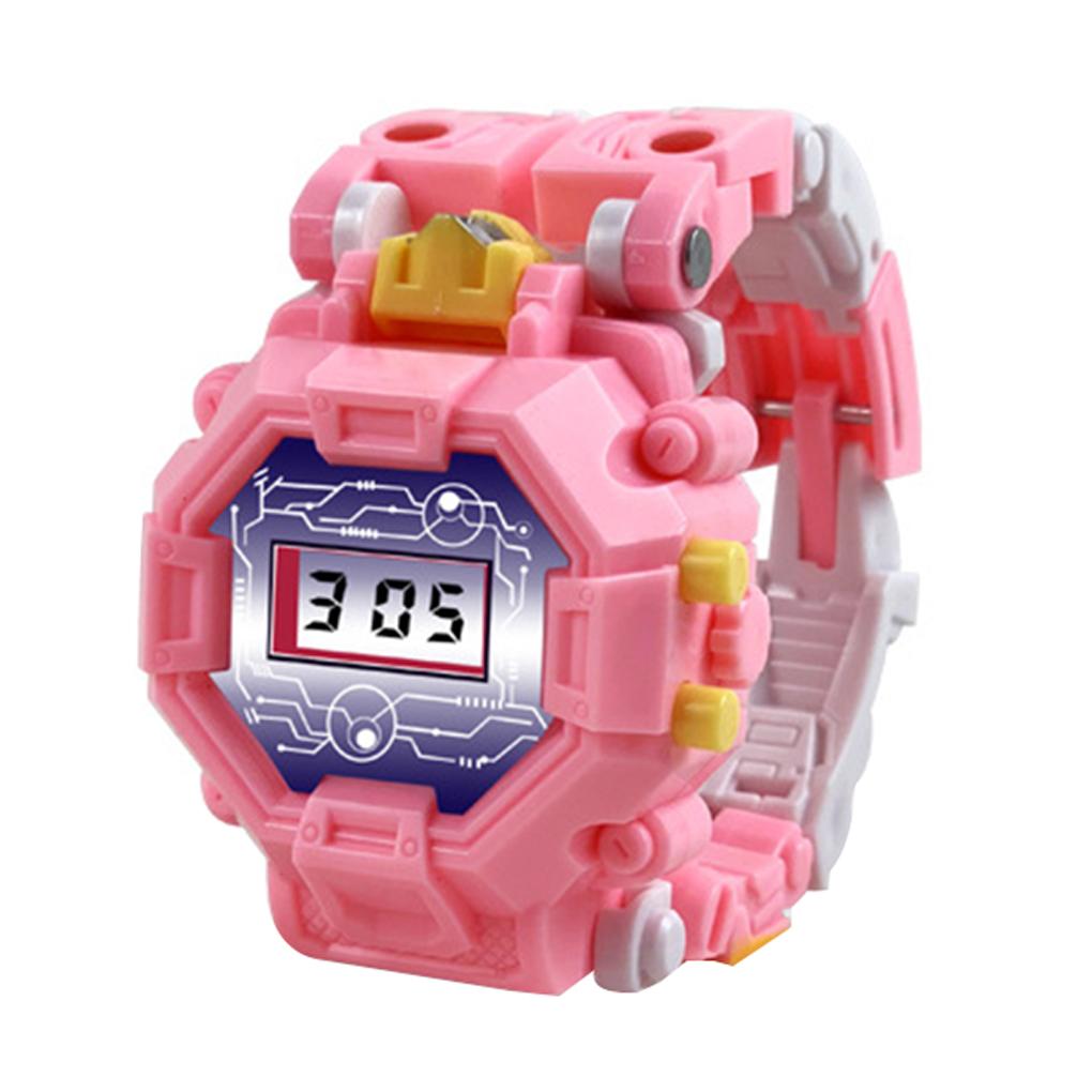 2 In 1 Robot Transformation Wristwatch Toy Boy Children Electronic Robot Sport Watch Birthday Xmas Gift